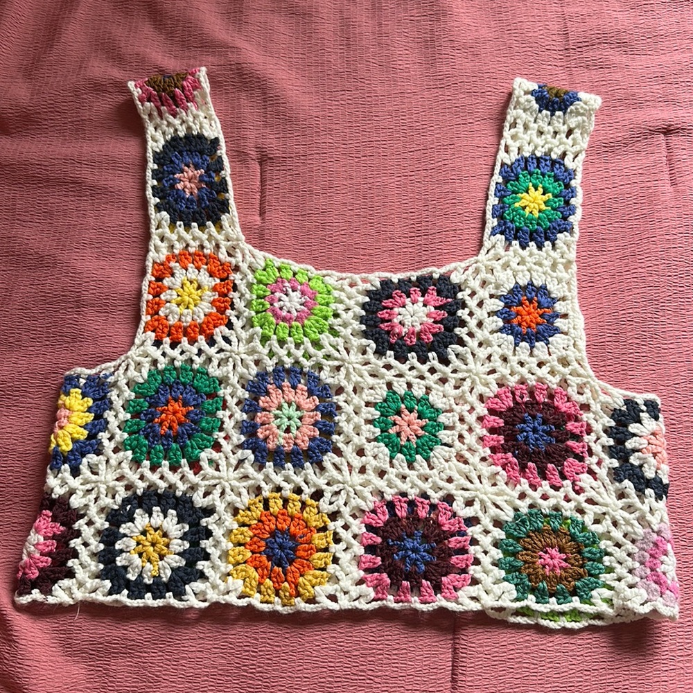 Crochet Crop Tank / Swimsuit Cover Up